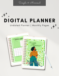 Undated Monthly Planner PDF | Aesthetic Green Digital Planner for Organized Life